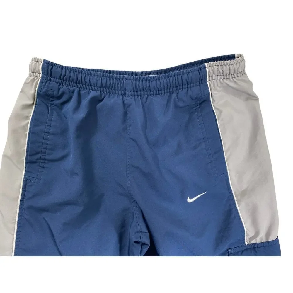 Nike Boys Blue & Gray Track Pants – Size Medium (10-12) – Y2K Vintage Style